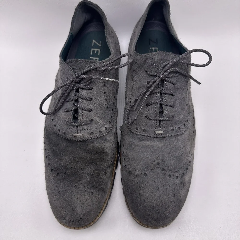 Cole Haan ZeroGrand‎ Wingtip Oxford Shoes Men Size 11M Gray Suede